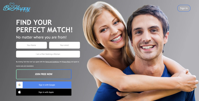 BeHappy homepage